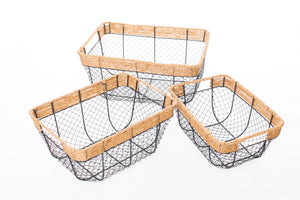 Woven household storage basket